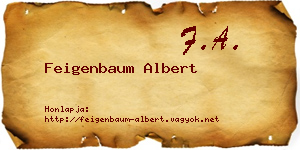 Feigenbaum Albert névjegykártya