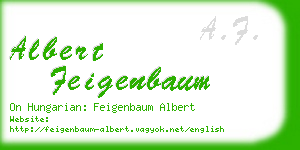 albert feigenbaum business card